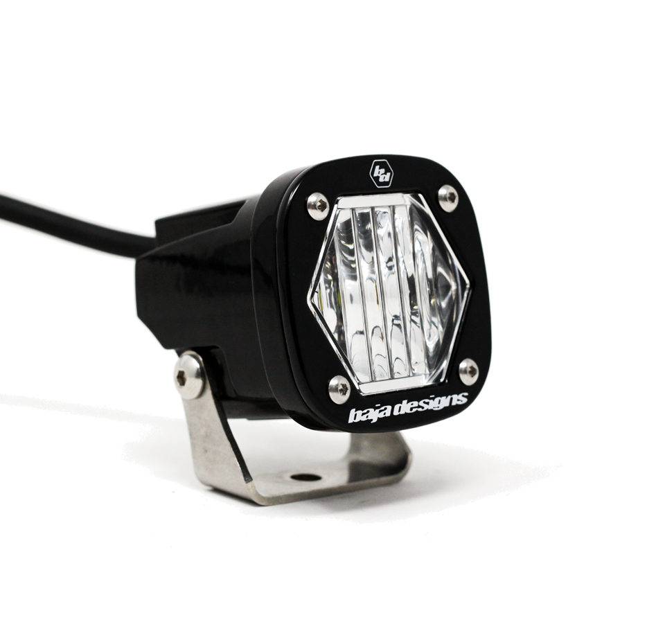 Image of Baja Designs 380005 S1 Wide Cornering Clear Lens LED 5000K Light & Bracket