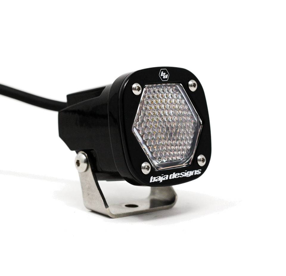 Image of Baja Designs 380006 Black S1 Work/Scene Clear Lens LED 5000K Light & Bracket