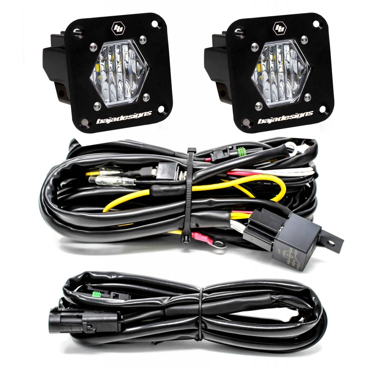 Image of Baja Designs Flush Mount S1 Wide Cornering LED Reverse Light Pair & Wiring Kit
