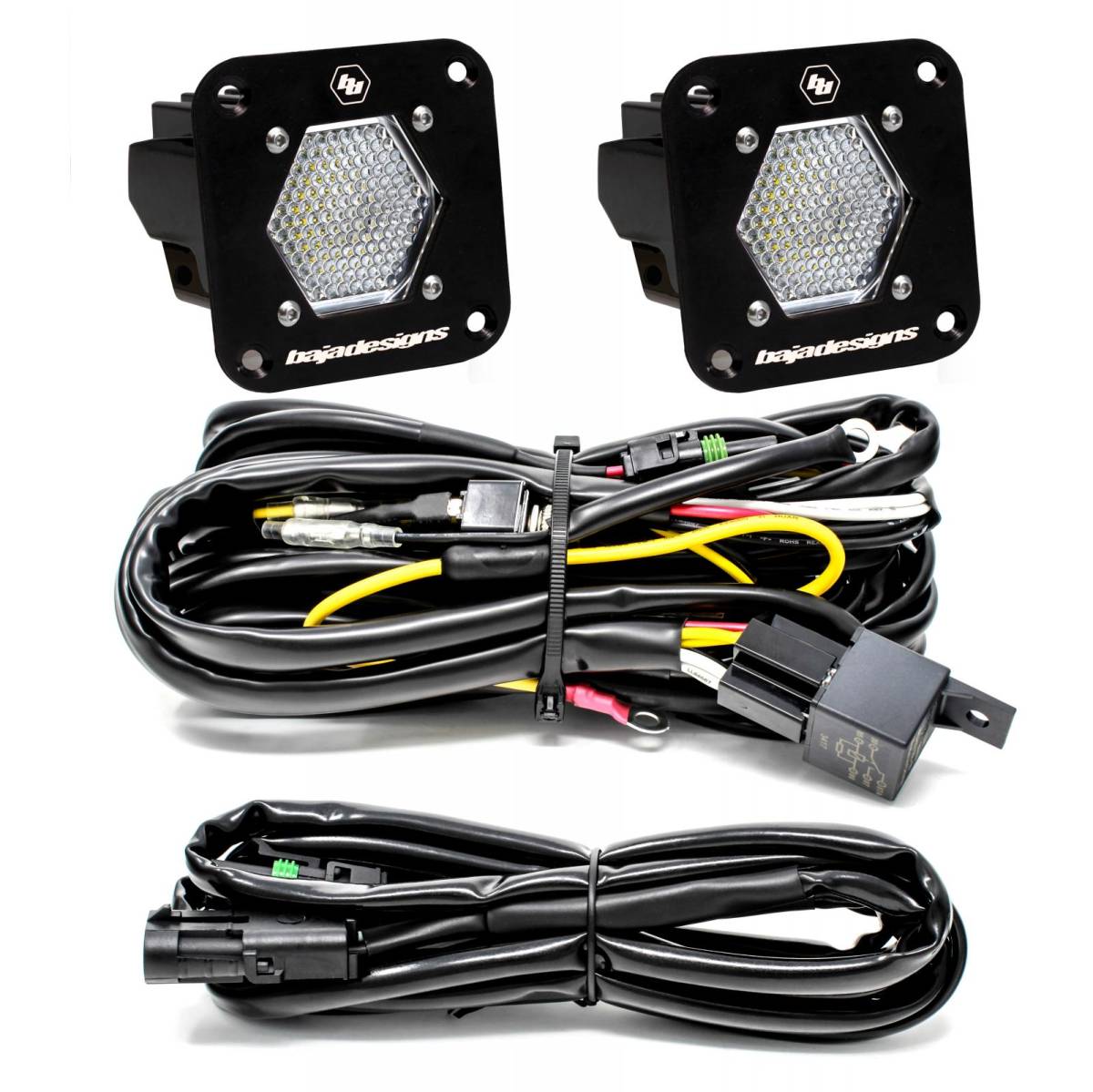 Image of Baja Designs Flush Mount S1 Work/Scene LED Reverse Light Pair & Wiring Kit