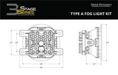 Diode Dynamics SS3 Pro Type A 6000K Yellow LED SAE Fog Light Kit 5,796 LM