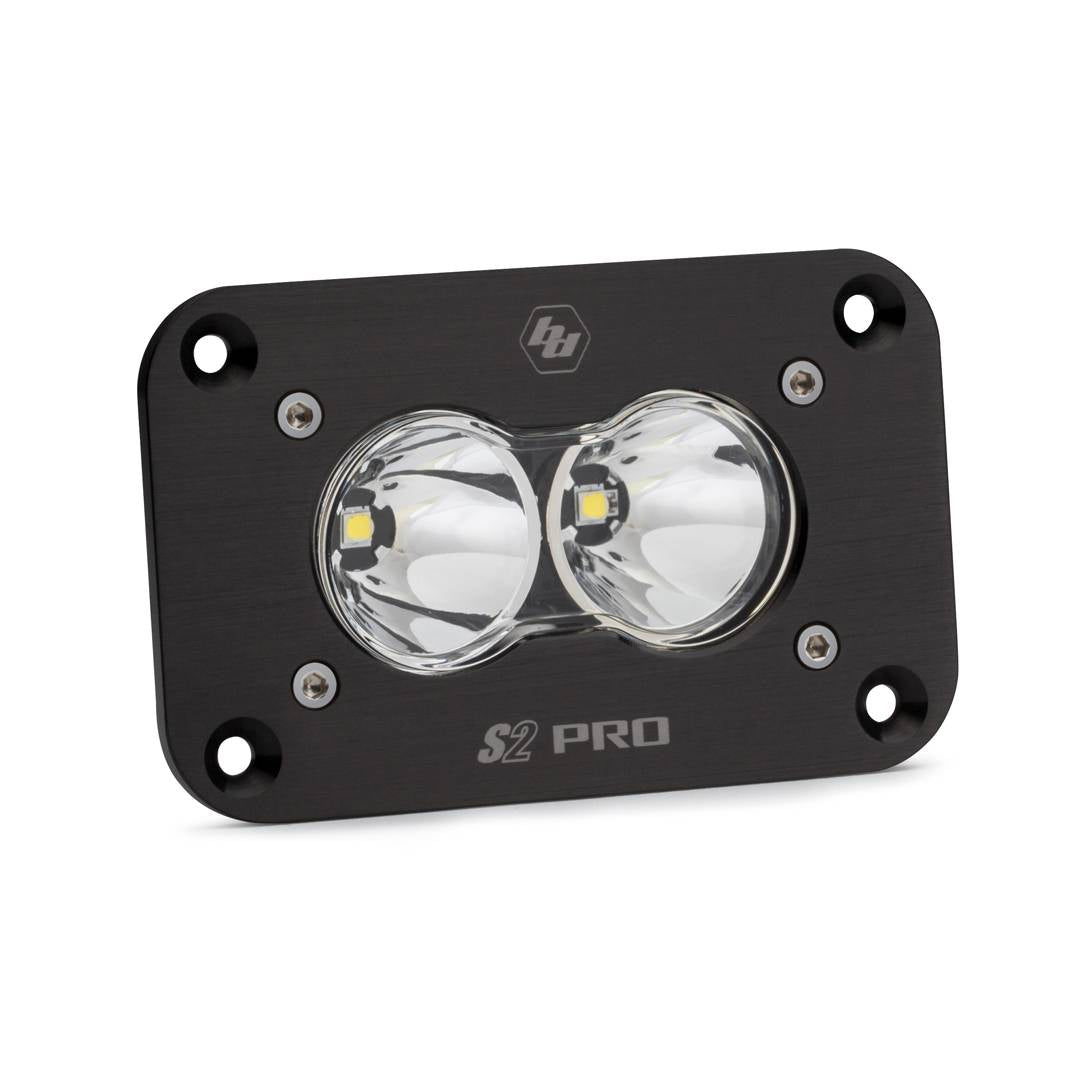 Image of Baja Designs Black Flush Mount S2 Pro Clear Spot Beam 5000K LED Light