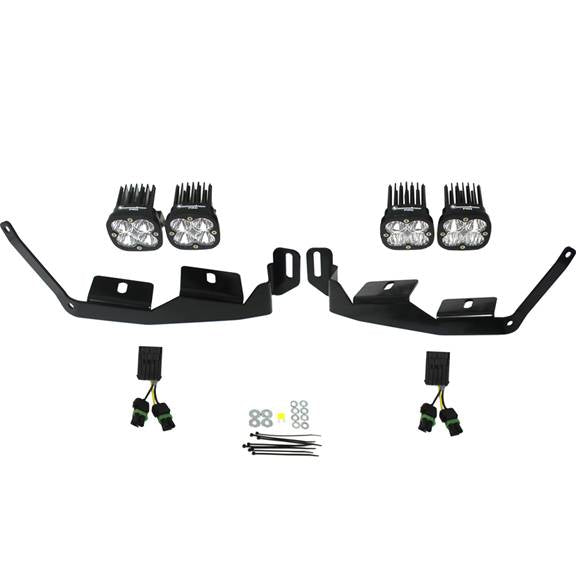 Image of Baja Designs Double Squadron LED Headlight & Wiring Kit For 2014+ Polaris RZR