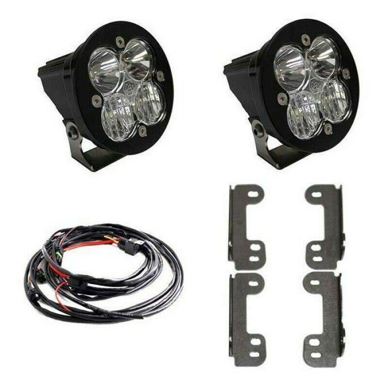 Image of Baja Designs Squadron-R Pro 3" LED Lights With Fog Pocket Kit Pair For Jeep Jk