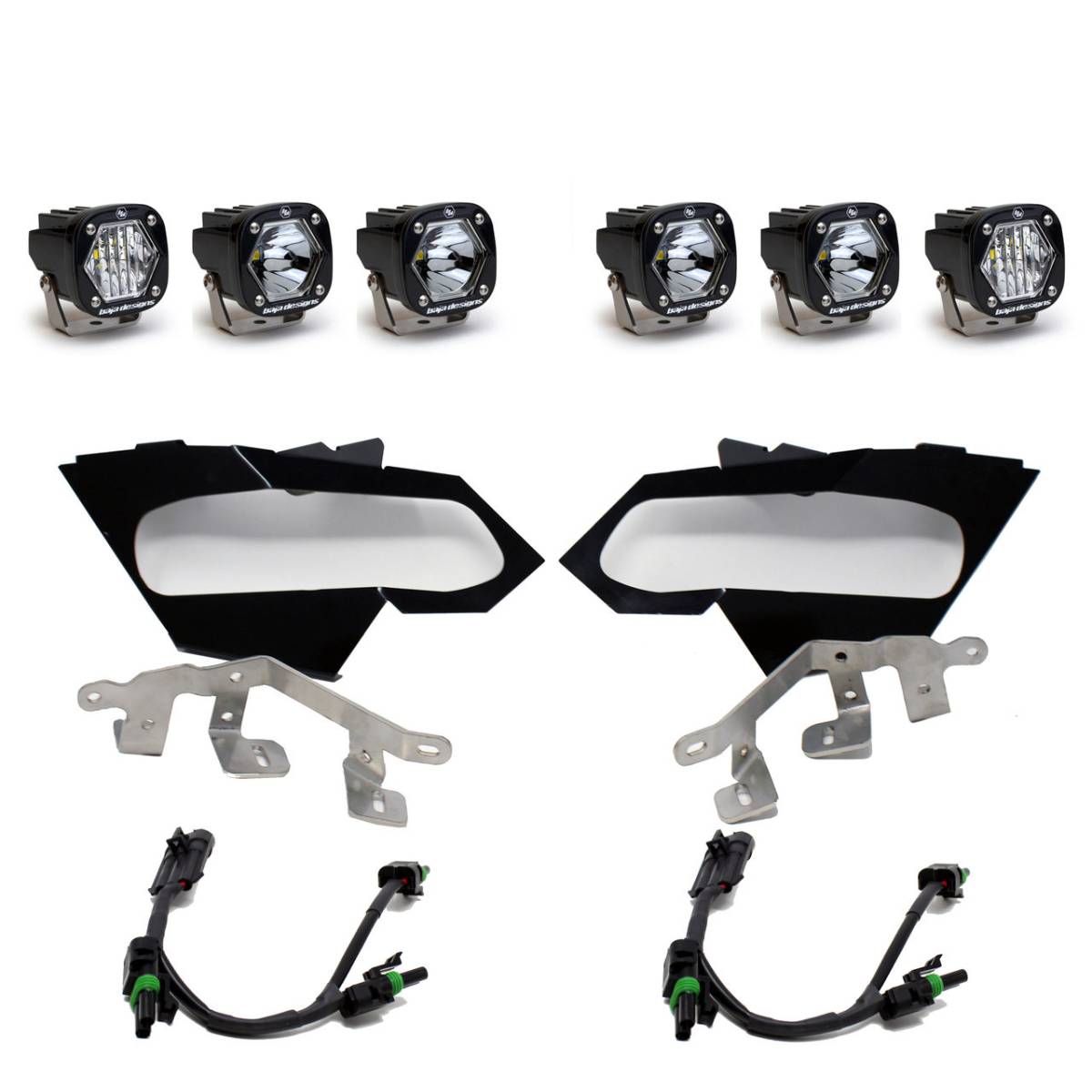 Image of Baja Designs Triple S1 14,250 Lumen Headlight Kit For 17+ Can-Am Maverick X3