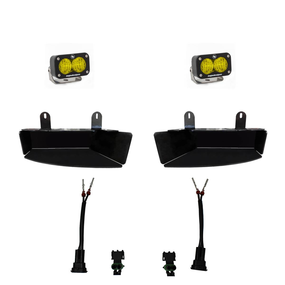 Image of Baja Designs S2 Sport Amber Wide Cornering Fog Light Kit For 2019+ Ram 2500/3500