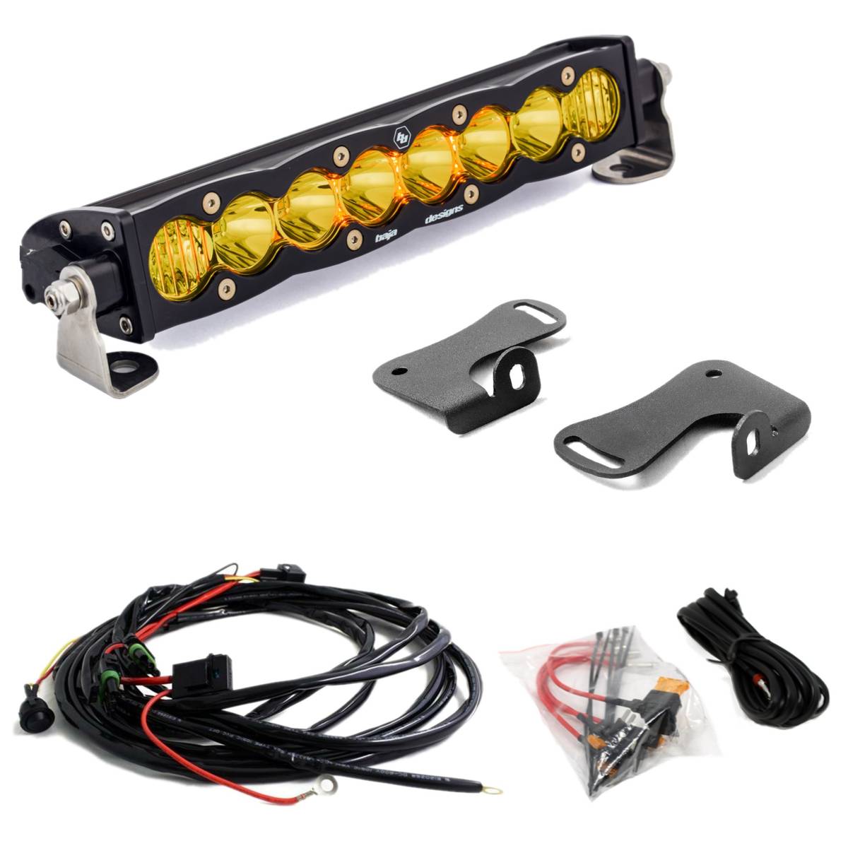 Image of Baja Designs S8 Amber Driving/Combo Hood Mount Light Bar Kit For 2020-2024 Polaris RZR Pro