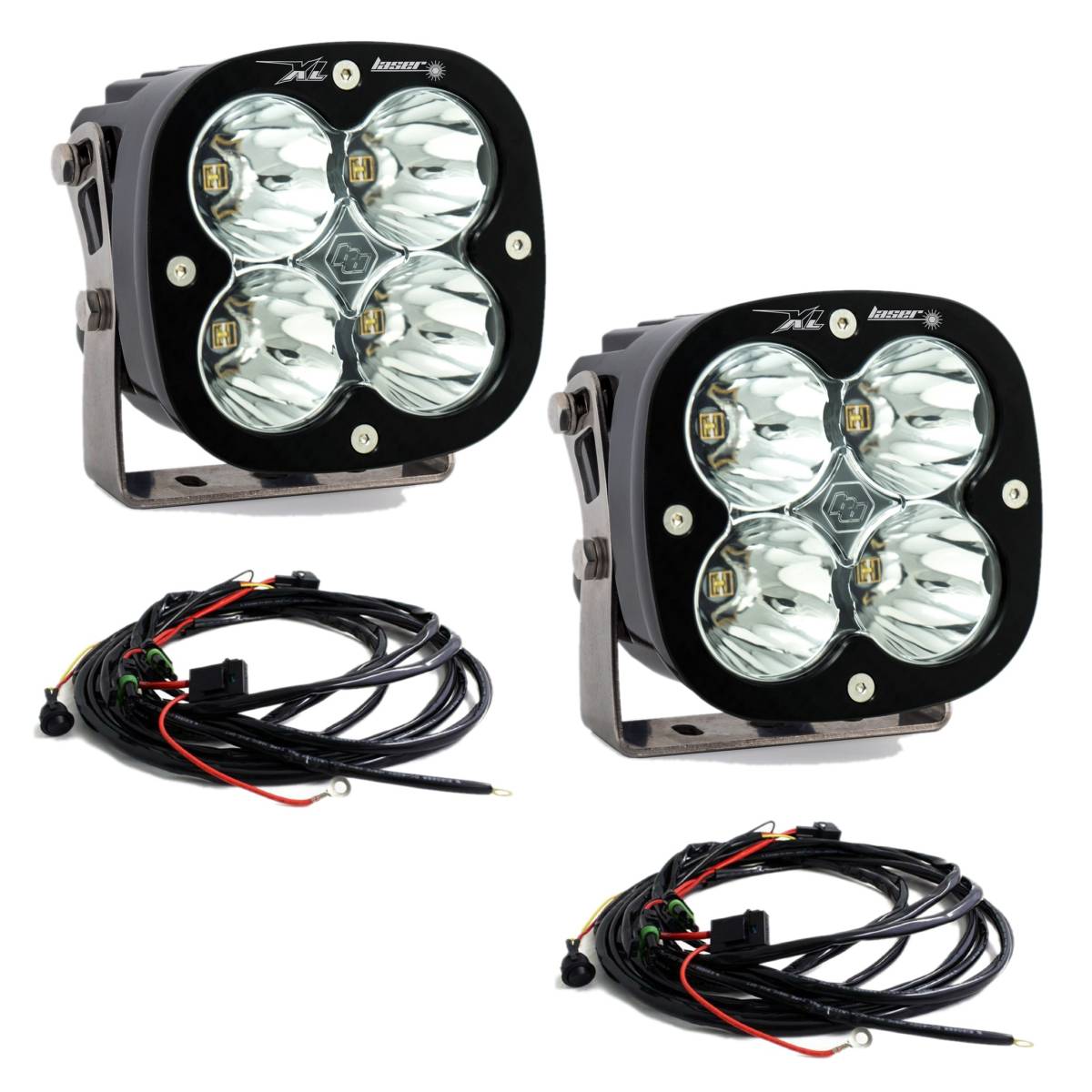 Image of Baja Designs XL Laser High Speed Spot Light Pods W/ Wiring Harnesses 4000 Lumens