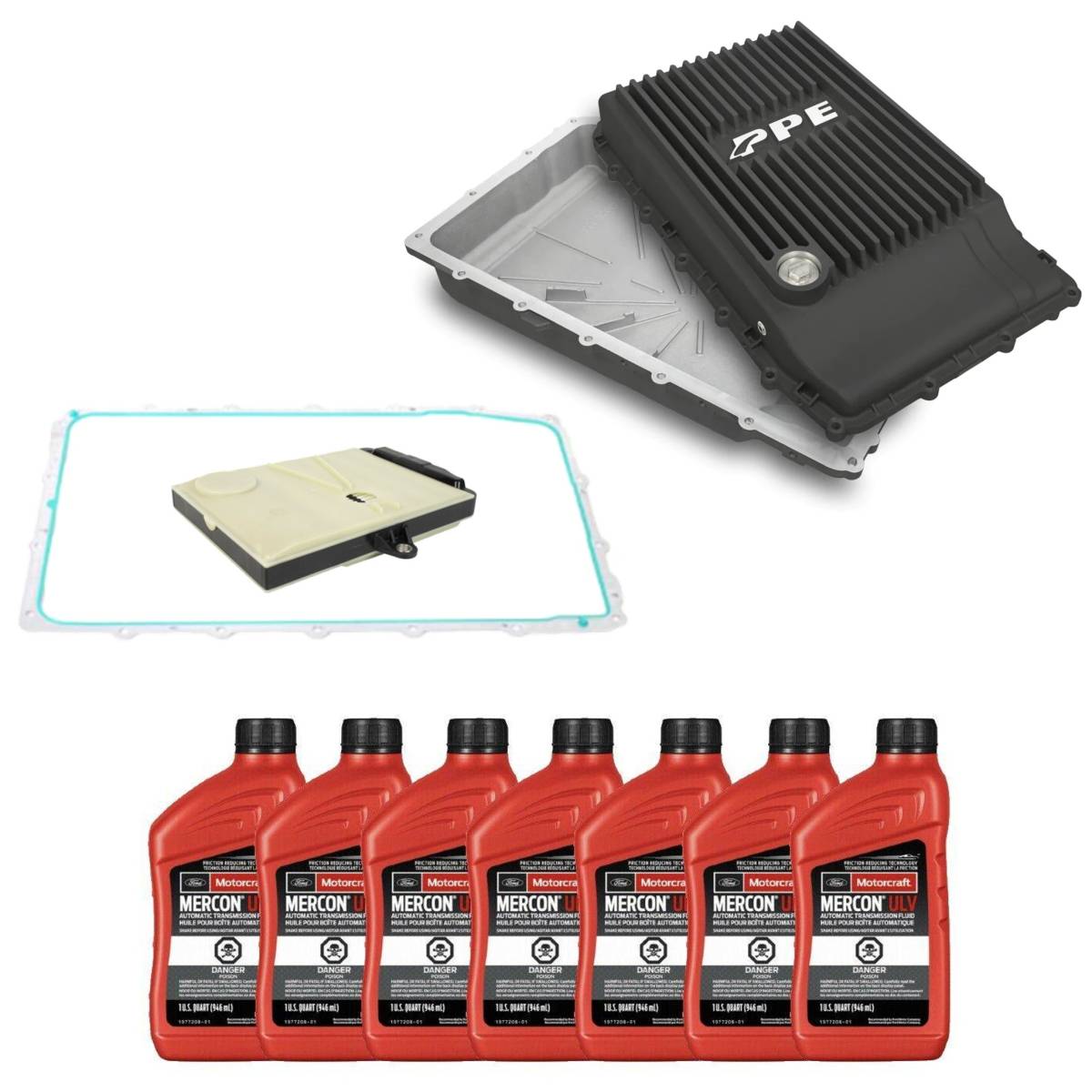 Image of PPE Black Heavy Duty Trans Pan/Filter/Gasket Kit For 2021+ Ford Bronco W/ 10R60