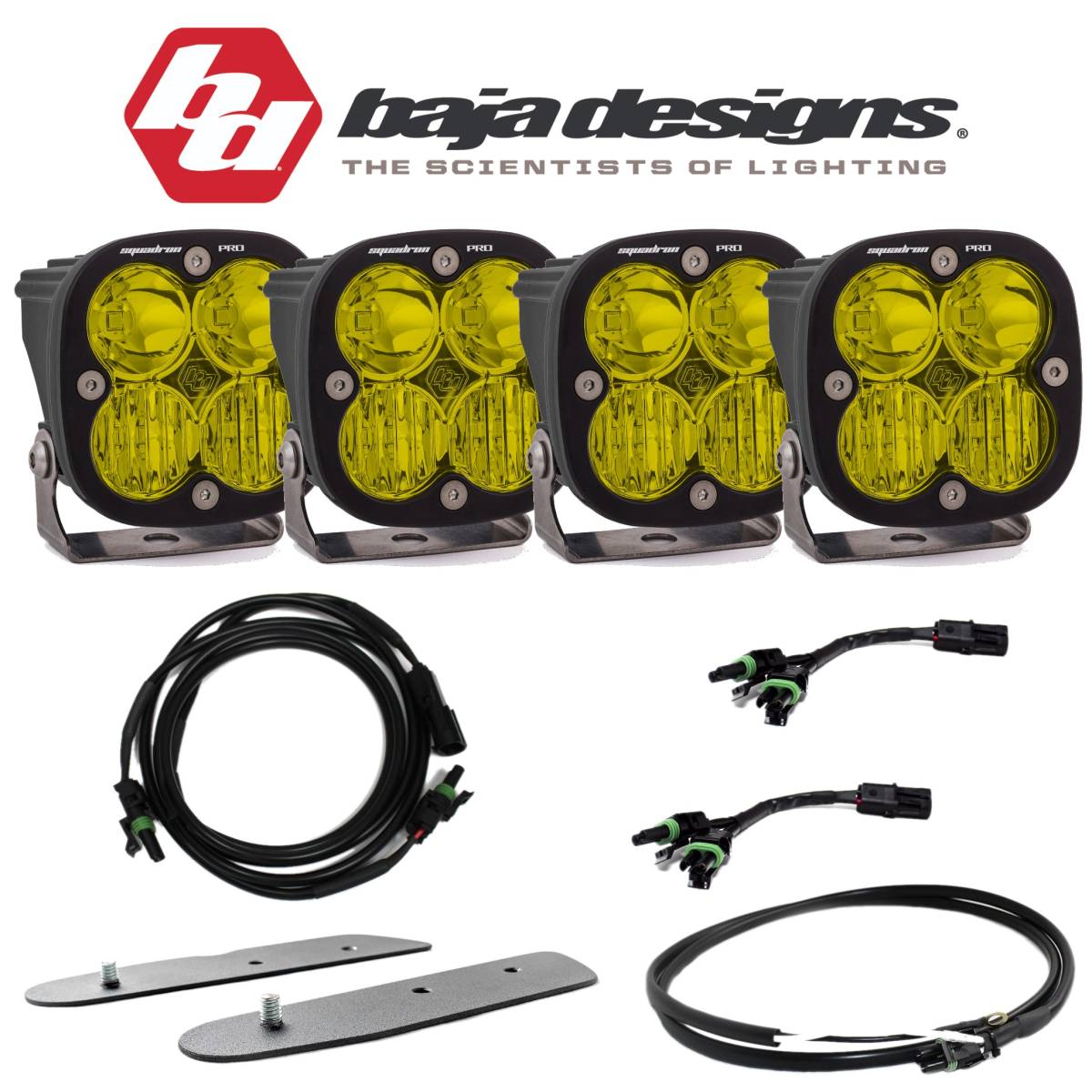 Image of Rudy's Custom Mirror Mounted Baja Designs Dual Squadron Pro Light Kit For 2021+ Ford Bronco
