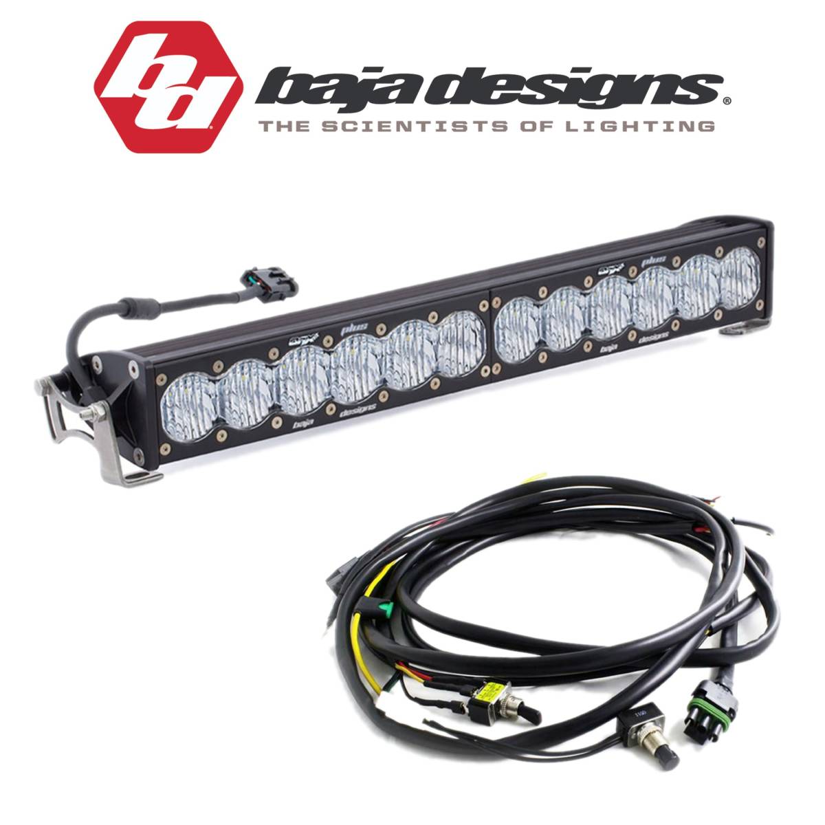 Image of Baja Designs 20" OnX6+ Clear Wide Cornering Light Bar W/ High/Low Wiring Harness