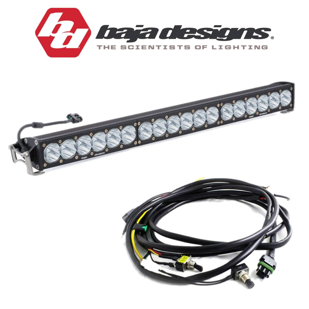 Image of Baja Designs 30" OnX6+ Clear Spot Beam Light Bar With High/Low Wiring Harness