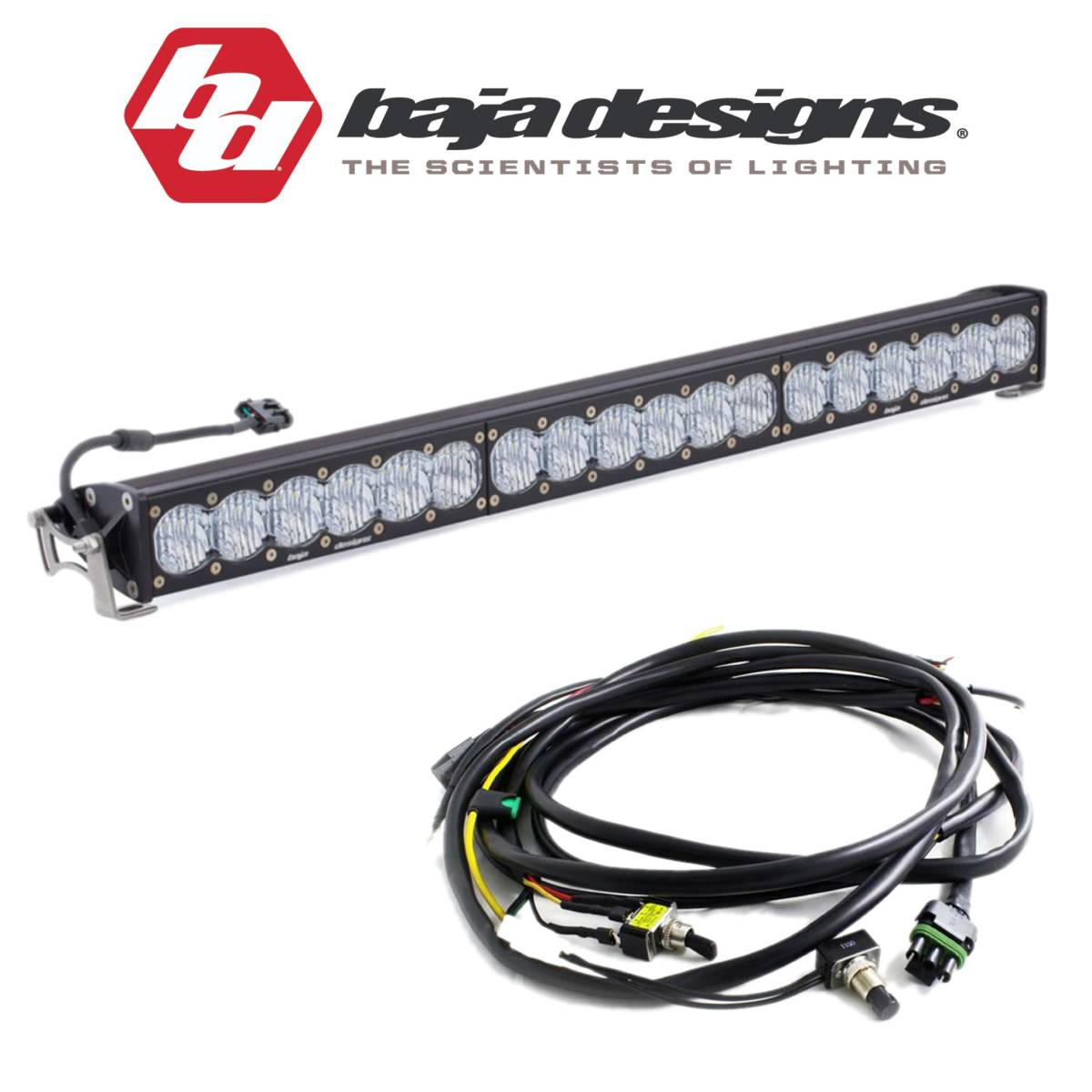 Image of Baja Designs 30" OnX6+ Clear Wide Cornering Light Bar W/ High/Low Wiring Harness