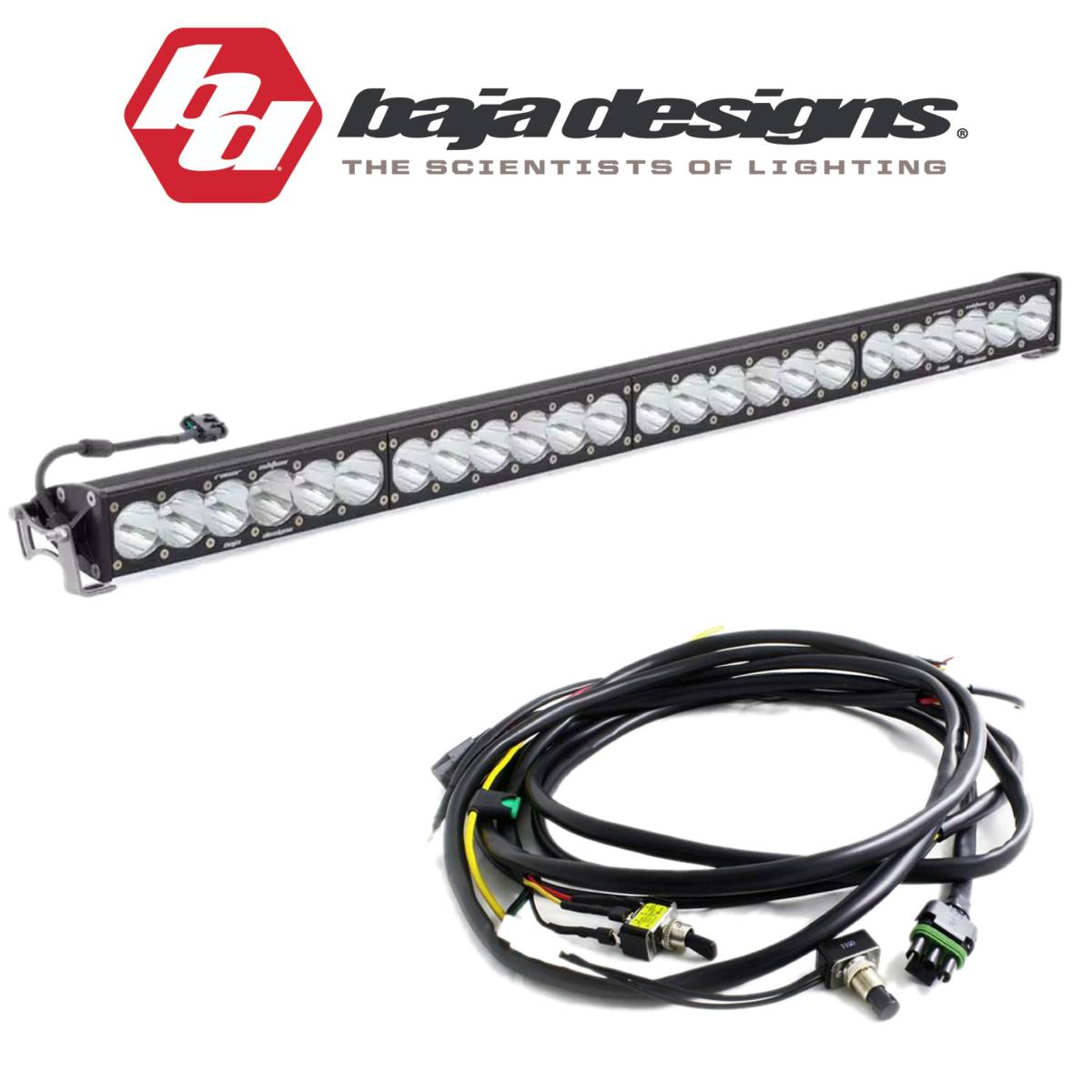 Image of Baja Designs 40" OnX6+ Clear Spot Beam Light Bar With High/Low Wiring Harness