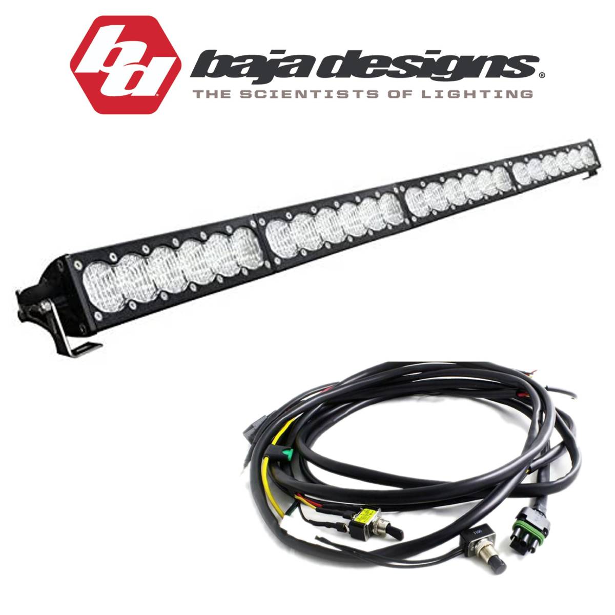 Image of Baja Designs 40" OnX6+ Clear Wide Cornering Light Bar W/ High/Low Wiring Harness