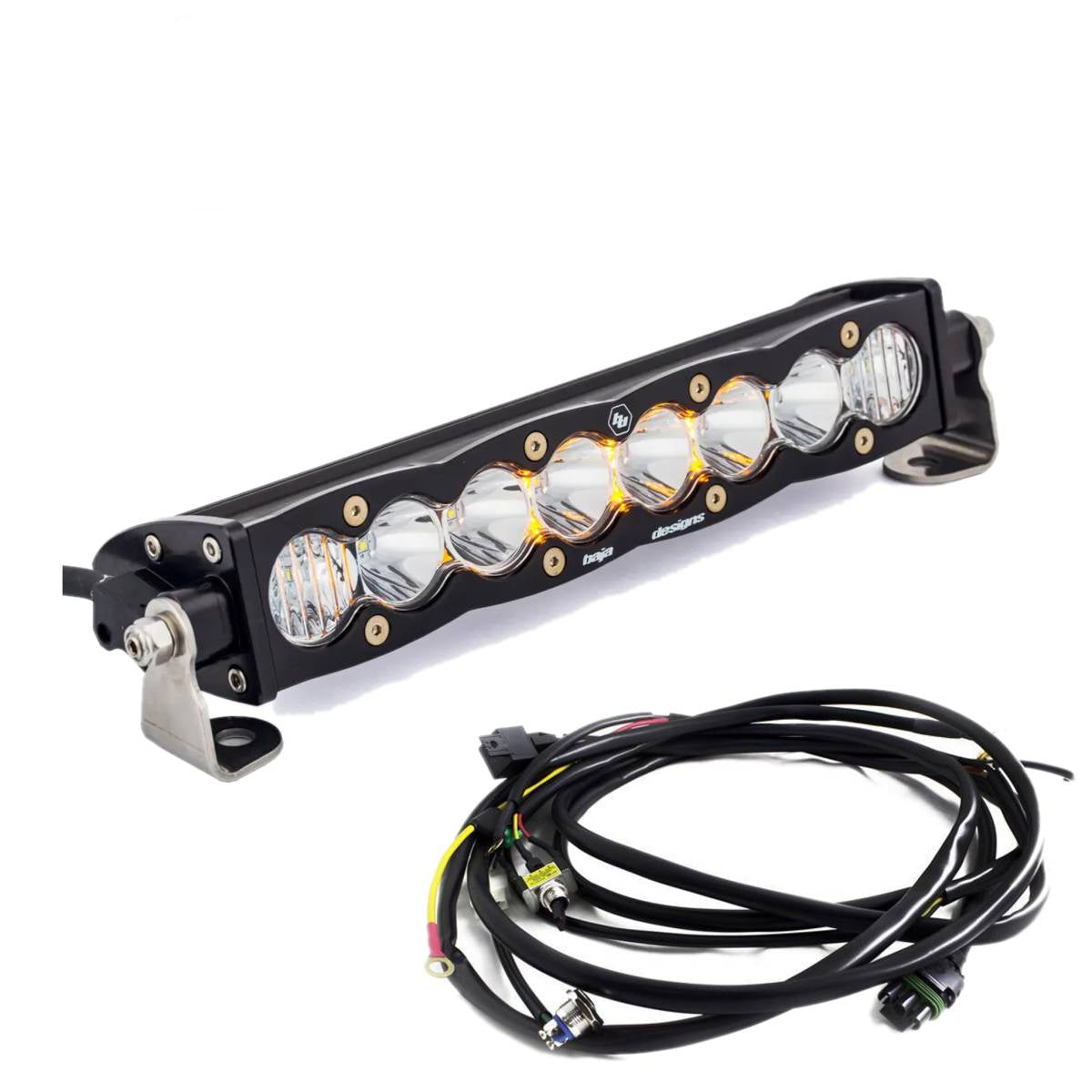 Image of Baja Designs 10" S8 Clear Driving/Combo Light Bar W/ Toggle Harness & Backlight