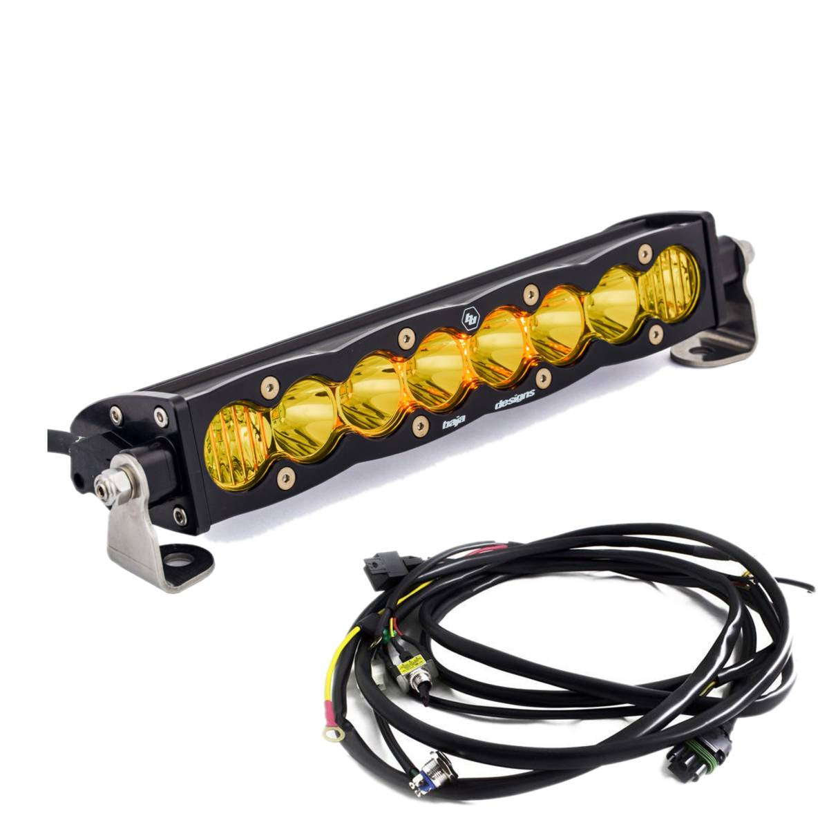 Image of Baja Designs 10" S8 Amber Driving/Combo Light Bar W/ Toggle Harness & Backlight