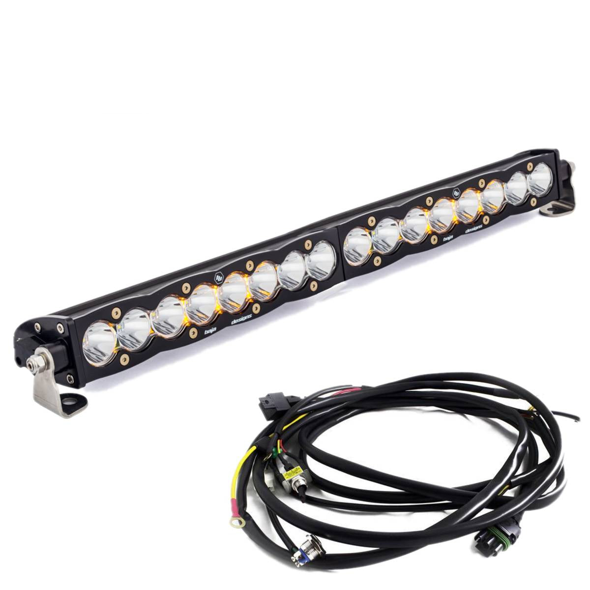 Image of Baja Designs 20" S8 Clear Spot Beam Light Bar W/ Toggle Harness & Backlight