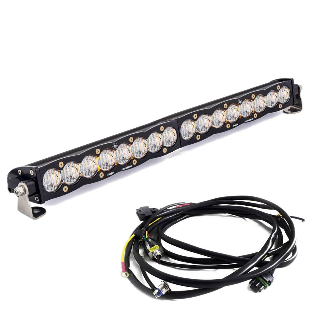 Image of Baja Designs 20" S8 Clear Wide Cornering Light Bar W/ Toggle Harness & Backlight