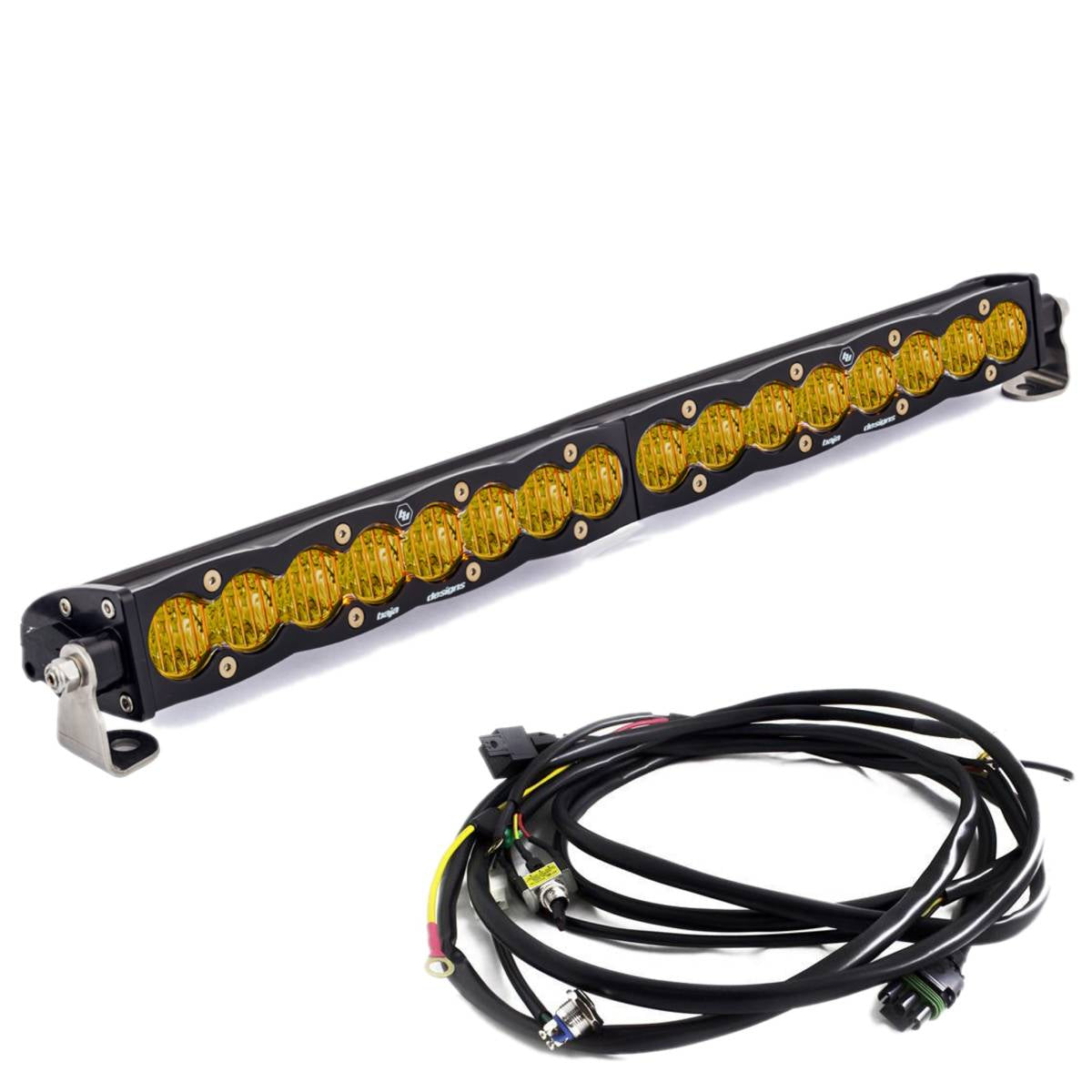 Image of Baja Designs 20" S8 Amber Wide Cornering Light Bar W/ Toggle Harness & Backlight