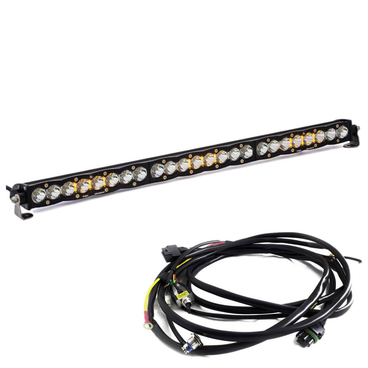 Image of Baja Designs 30" S8 Clear Spot Beam Light Bar W/ Toggle Harness & Backlight