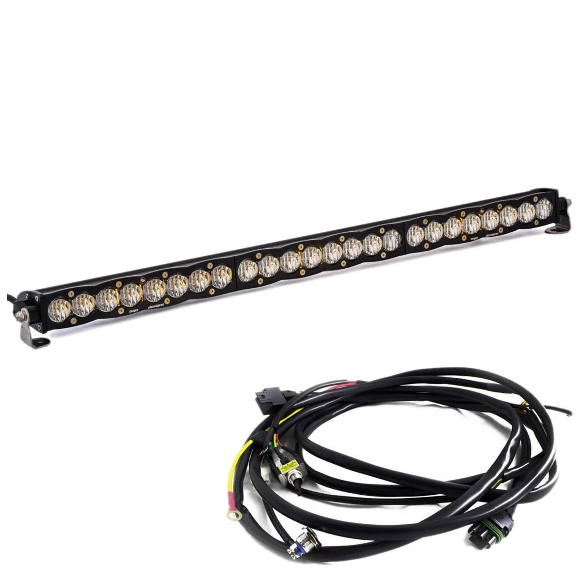 Image of Baja Designs 30" S8 Clear Wide Cornering Light Bar W/ Toggle Harness & Backlight