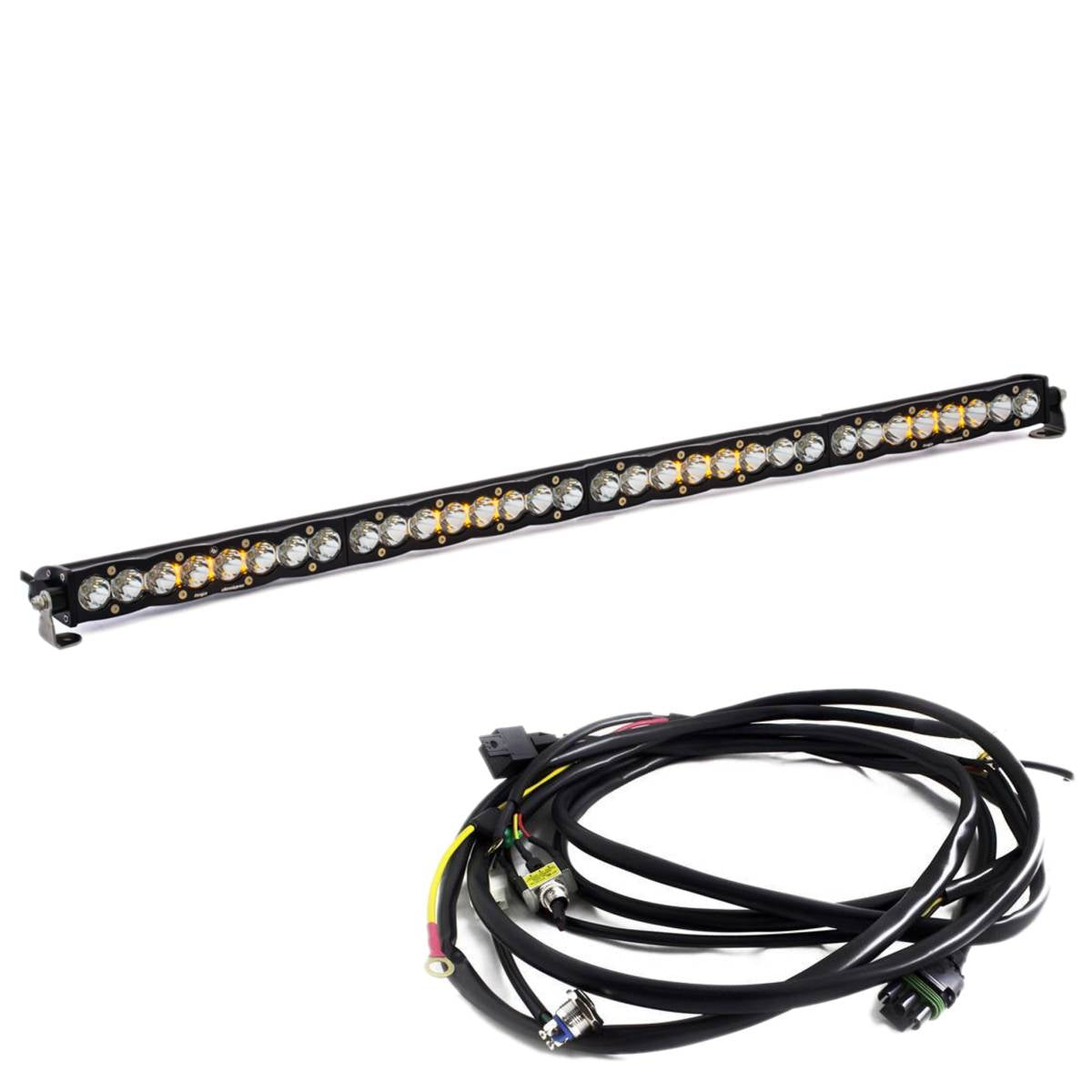 Image of Baja Designs 40" S8 Clear Spot Beam Light Bar W/ Toggle Harness & Backlight