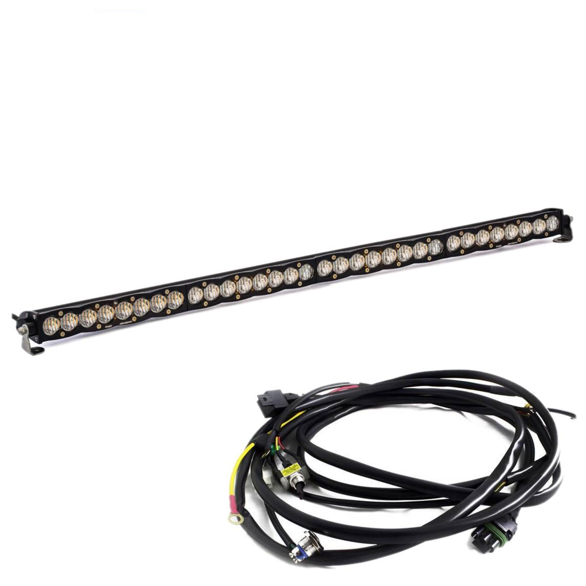 Image of Baja Designs 40" S8 Clear Wide Cornering Light Bar W/ Toggle Harness & Backlight