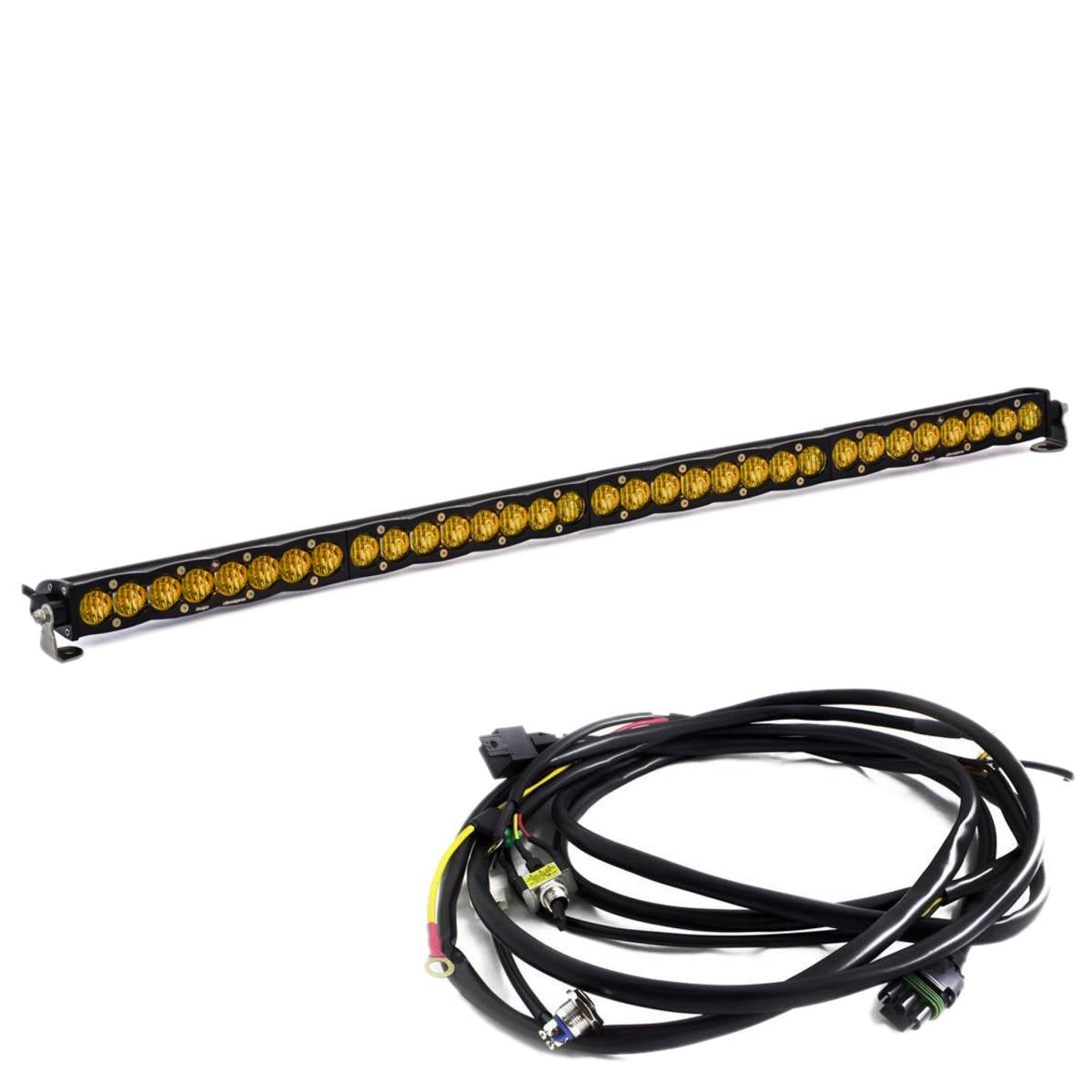 Image of Baja Designs 40" S8 Amber Wide Cornering Light Bar W/ Toggle Harness & Backlight
