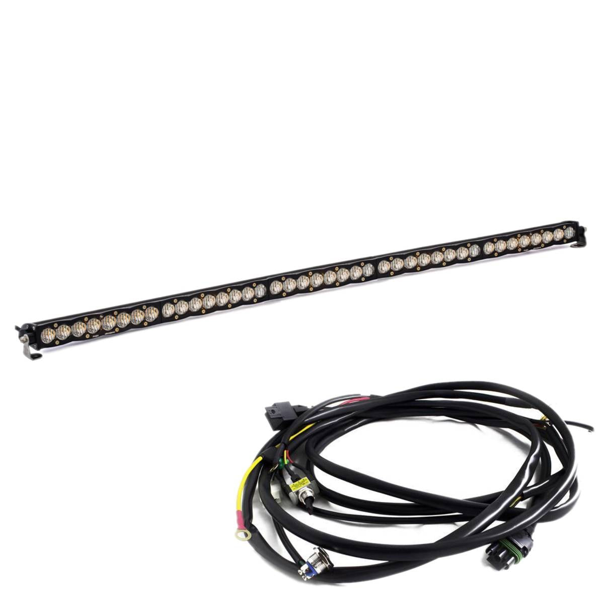 Image of Baja Designs 50" S8 Clear Wide Cornering Light Bar W/ Toggle Harness & Backlight
