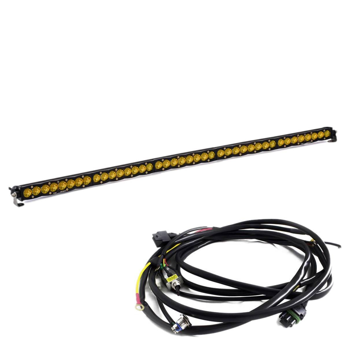 Image of Baja Designs 50" S8 Amber Wide Cornering Light Bar W/ Toggle Harness & Backlight