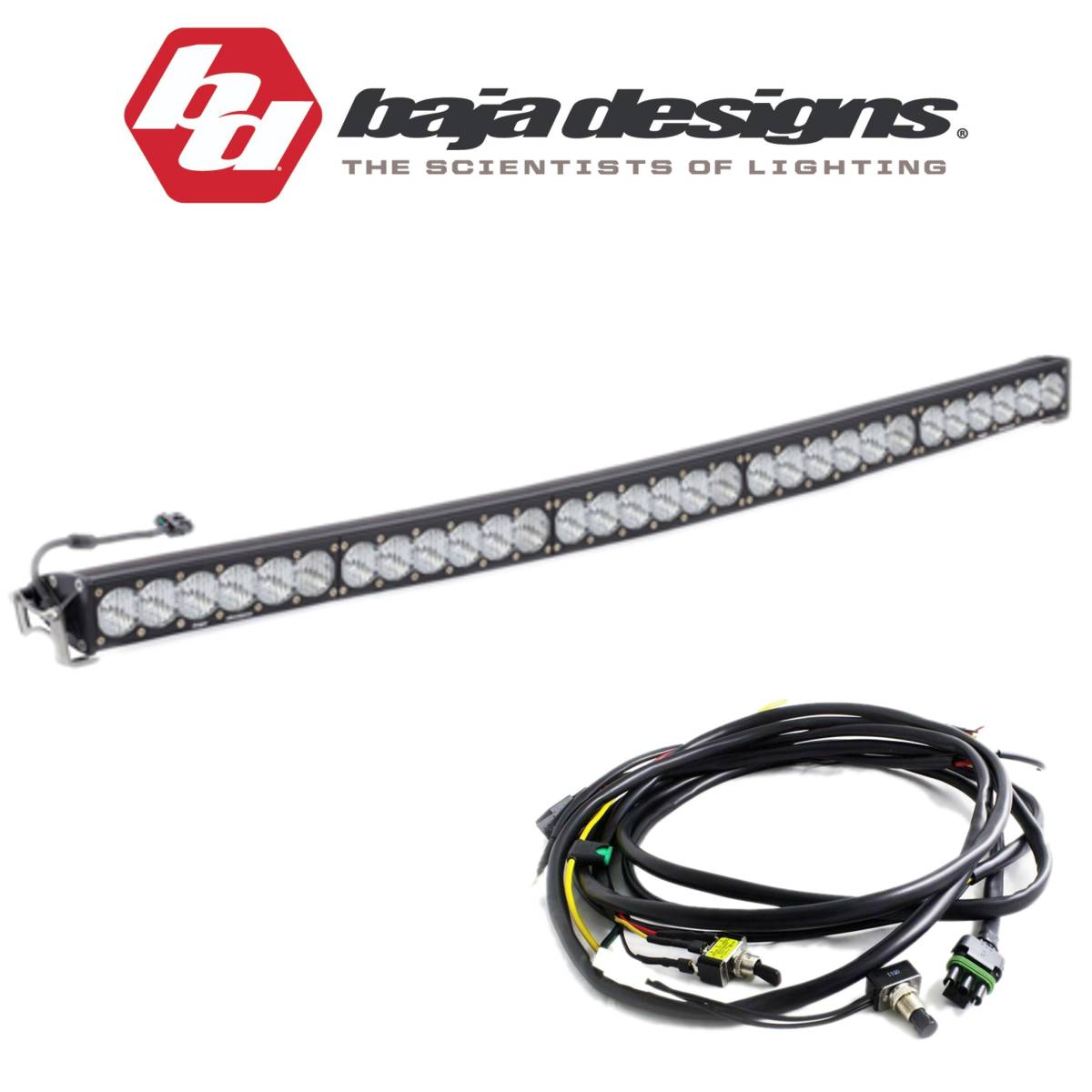 Image of Baja Designs 50" OnX6+ Arc Wide Cornering Light Bar W/ High/Low Wiring Harness