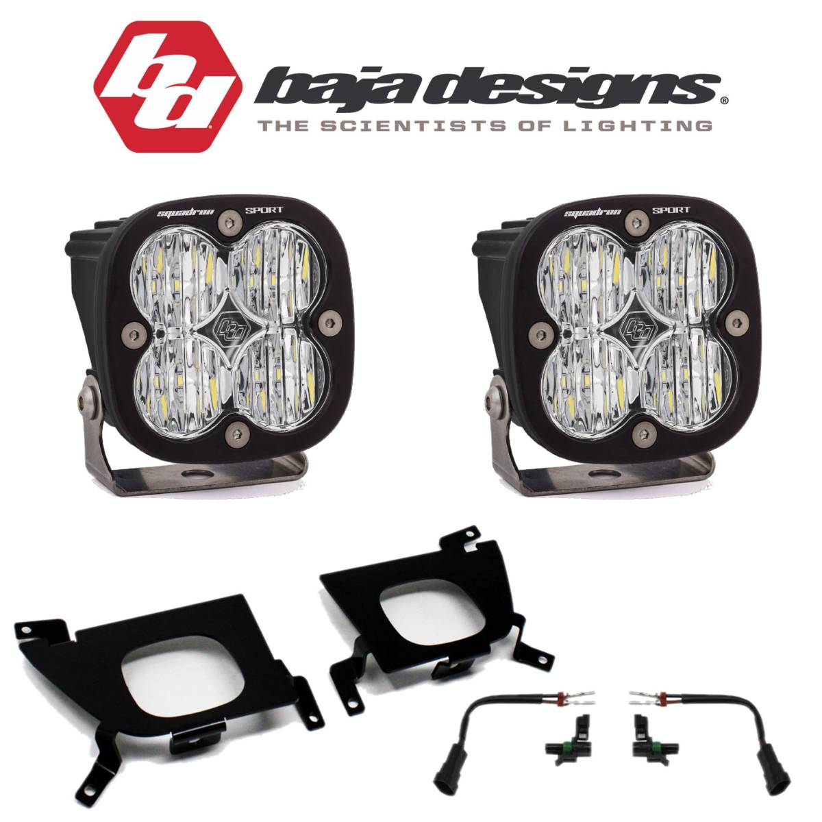 Image of Baja Designs Squadron Sport Clear Cornering Fog Light Kit For 2019-2022 Chevrolet Silverado