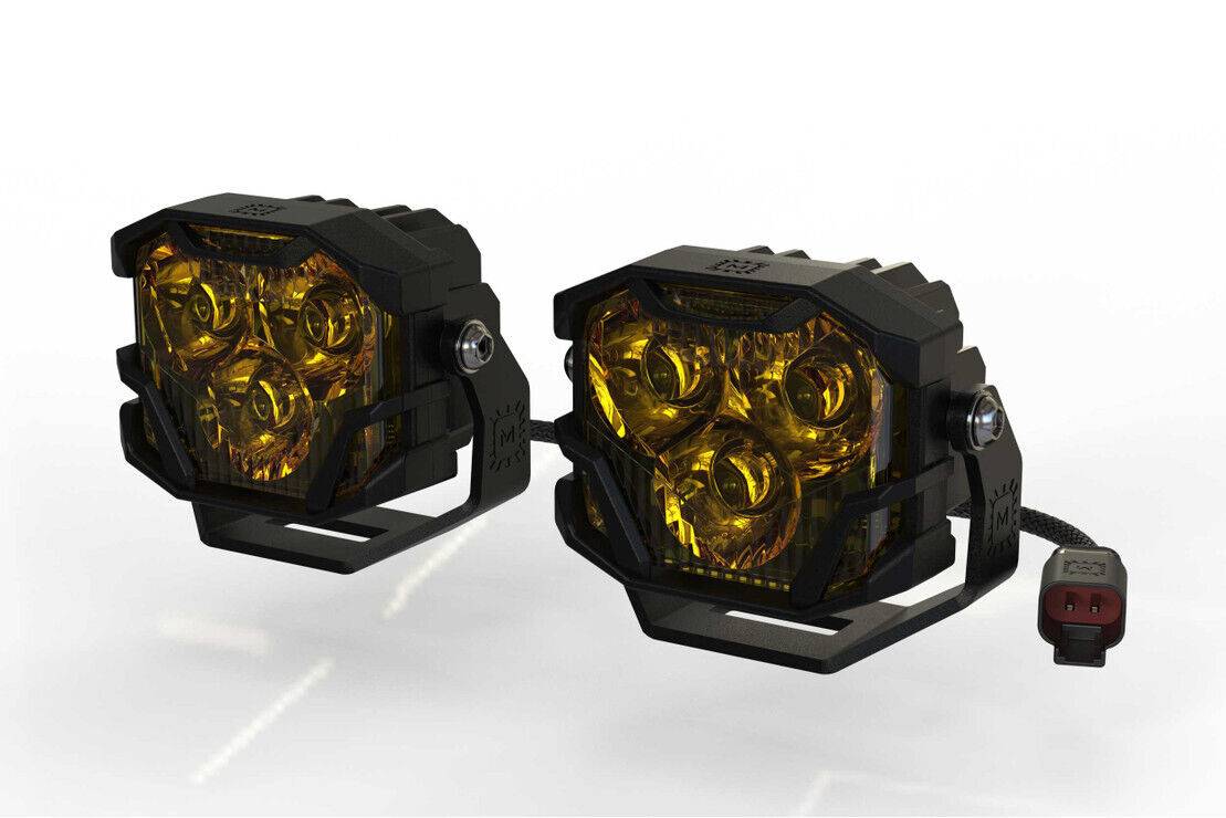 Image of Morimoto 4Banger NCS Amber Spot Beam 5700K LED Light Pod Kit Universal Mount