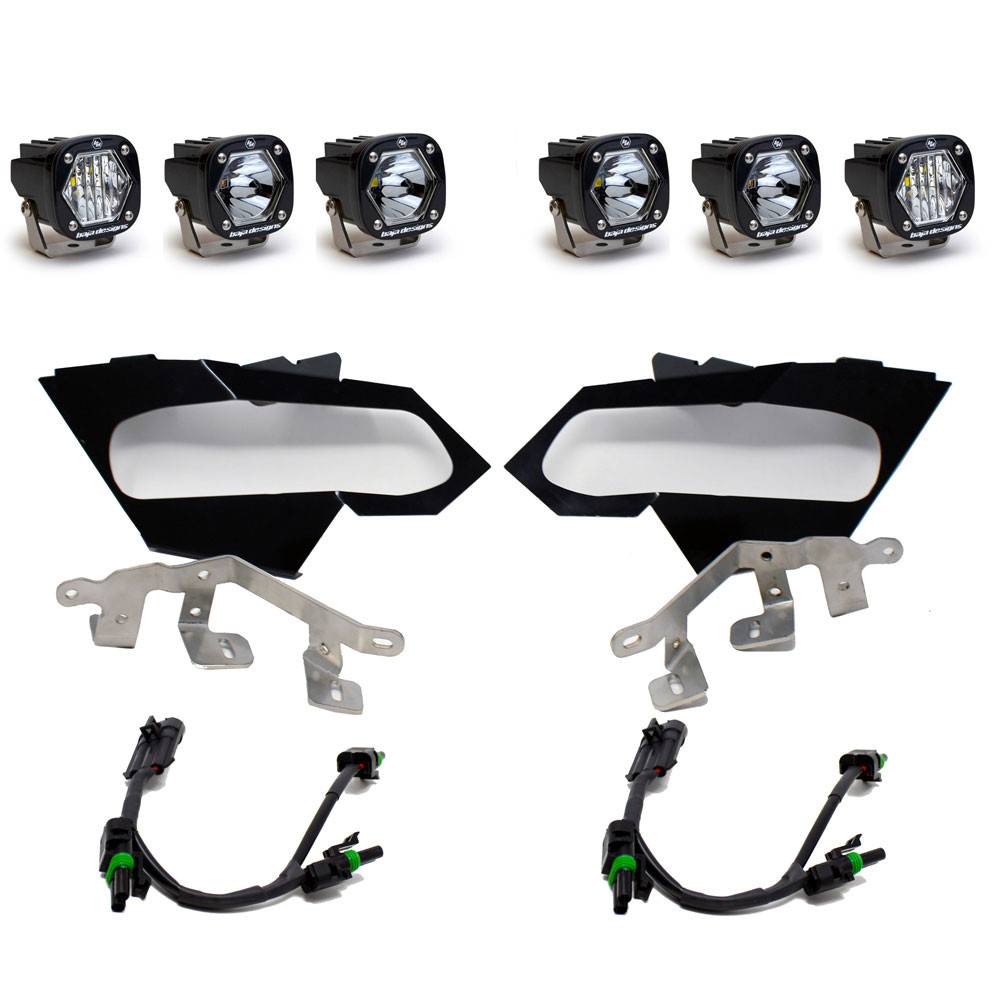 Image of Baja Designs Triple S1/Laser Headlight Kit For 17+ Can-Am Maverick X3 10,500 LM