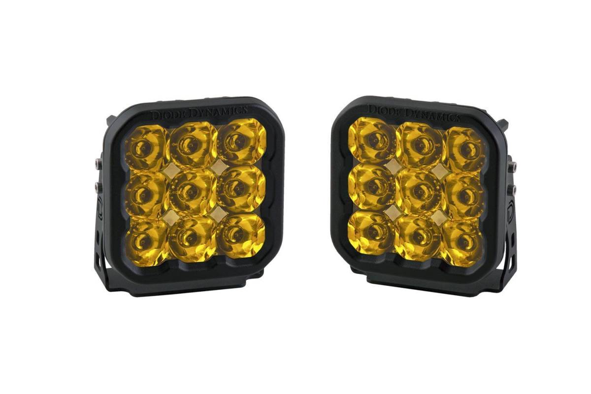 Image of Diode Dynamics SS5 Amber Sport Universal LED Spot Light Pod Kit W Wiring Harness