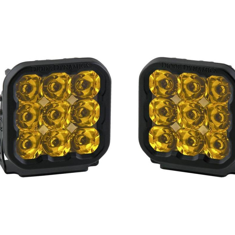 Image of Diode Dynamics SS5 Amber Sport Universal LED Spot Light Pod Kit W Wiring Harness