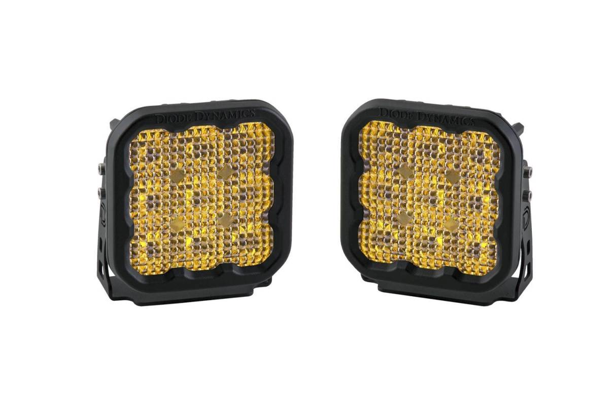 Image of Diode Dynamics SS5 Amber Sport Universal Flood Light Pod Kit W/ Wiring Harness