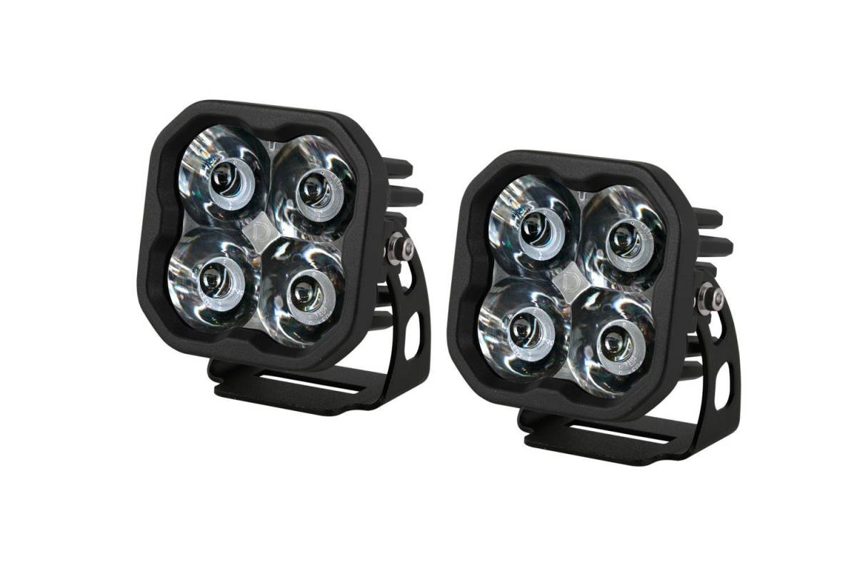 Image of Diode Dynamics SS3 Sport White Spot Light Pod Set W Amber Backlight & Harness