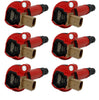 Image of MSD (6) Red Ignition Coils For 2011-2016 F-150 3.5L V6 Ecoboost W/ Tan 3-Pin