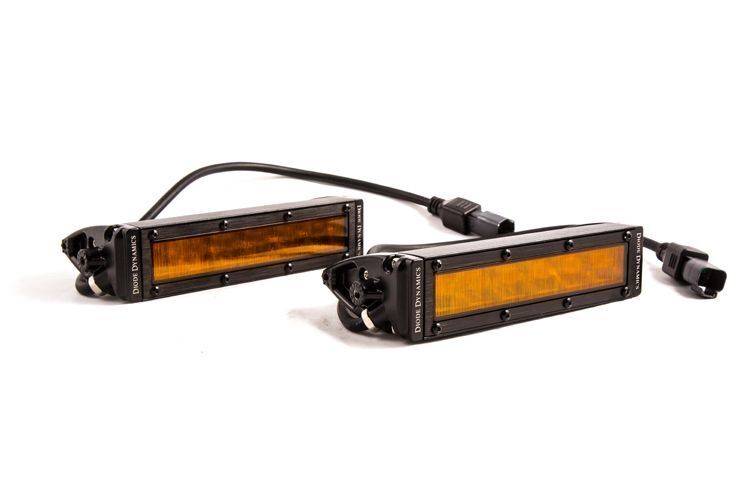 Image of Diode Dynamics SS6 SAE/DOT Amber LED Universal Fog Light Bar Pair W/ Harness