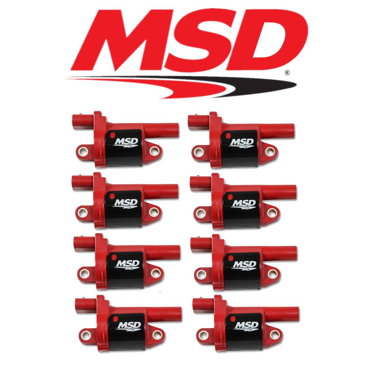 Image of MSD Red Blaster Ignition Coil Set For 2014+ Cadillac/Chevrolet/GMC 5.3L/6.2L LT