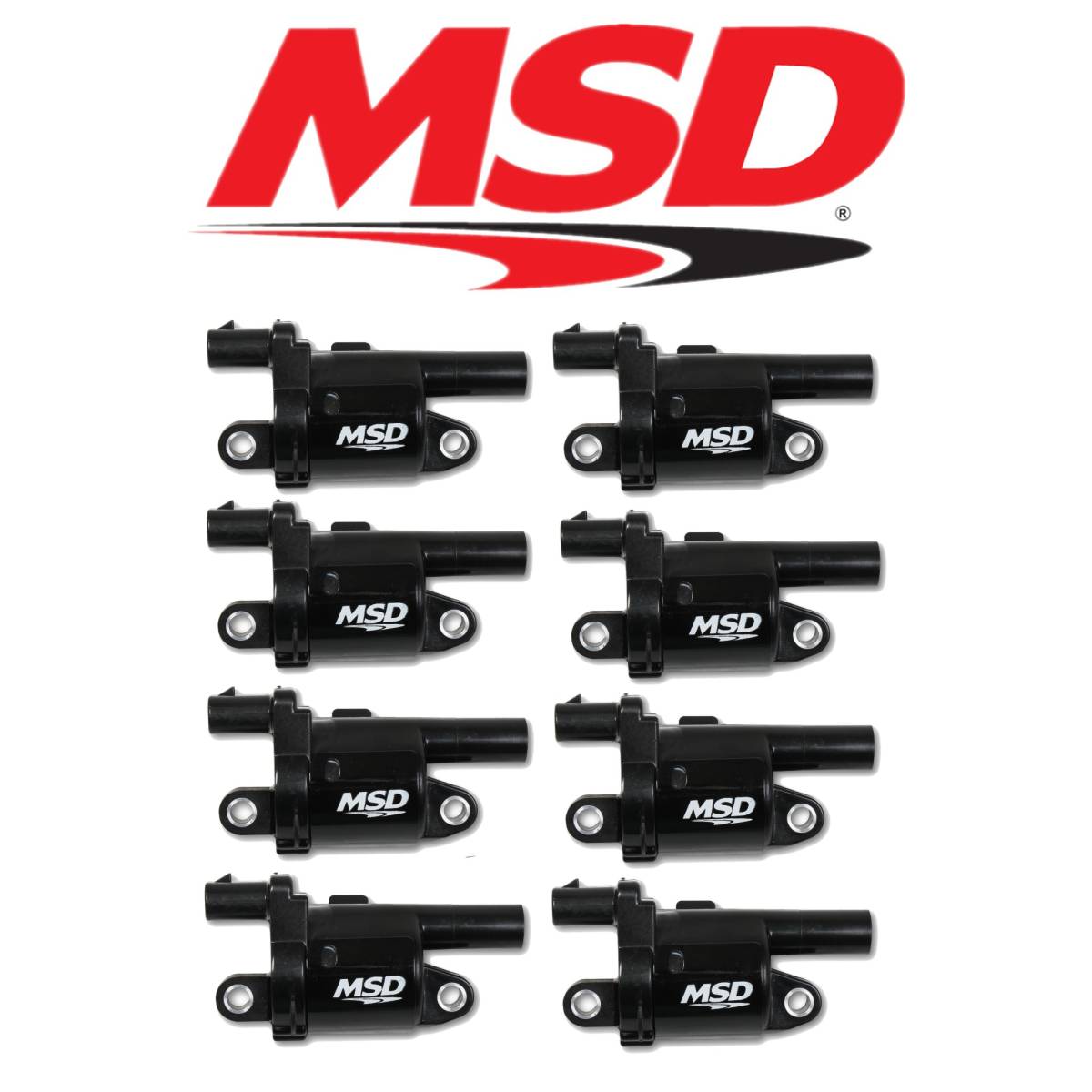 Image of MSD Black Blaster Ignition Coil Set For 2014+ Cadillac/Chevrolet/GMC 5.3L/6.2L