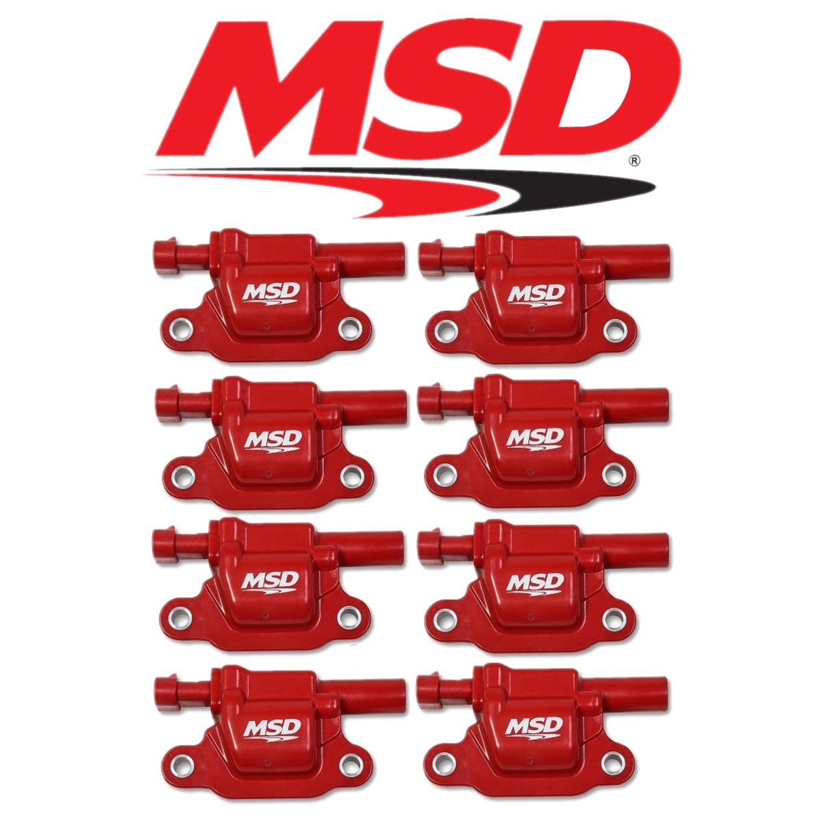 Image of MSD Red Square Type Ignition Coil Set For 2014+ Cadillac/Chevrolet/GMC 5.3L/6.2L