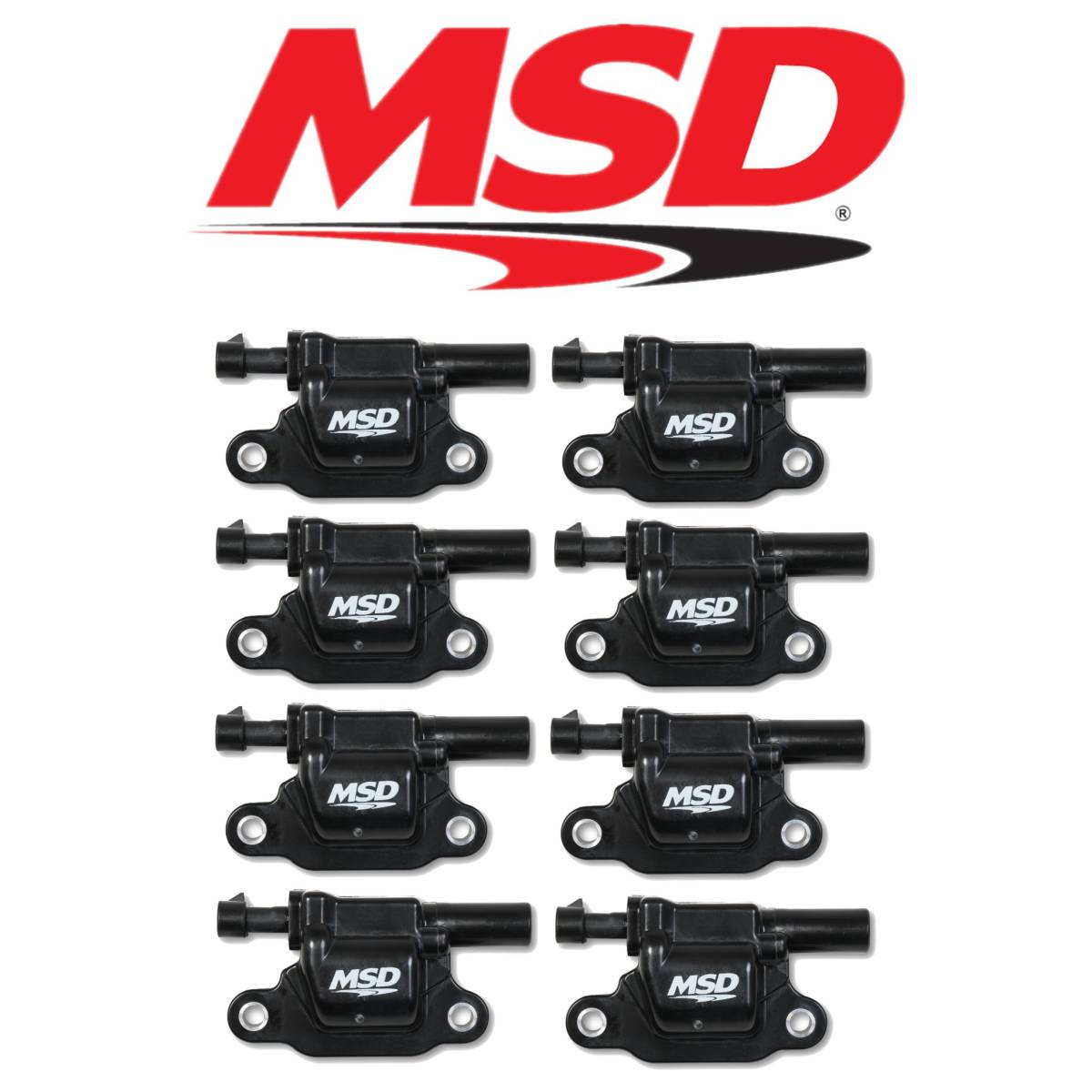Image of MSD Black Square Type Ignition Coil Set For 14+ Cadillac/Chevrolet/GMC 5.3L/6.2L