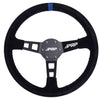 Image of PRP Deep Dish Suede Steering Wheel Blue Stripe For Polaris RZR/Can-Am Maverick