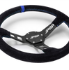 Image of PRP Deep Dish Suede Steering Wheel Blue Stripe For Polaris RZR/Can-Am Maverick