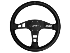 Image of PRP Flat Leather Steering Wheel Black Stripe For Polaris RZR/Can-Am Maverick