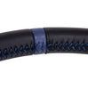 Image of PRP Flat Leather Steering Wheel Blue Stripe For Polaris RZR/Can-Am Maverick