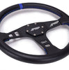 Image of PRP Flat Leather Steering Wheel Blue Stripe For Polaris RZR/Can-Am Maverick